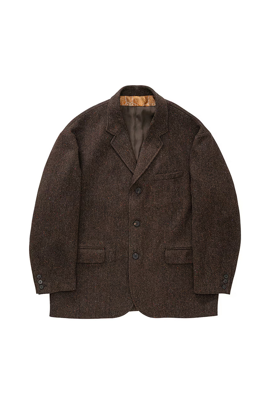 Visvim Bowen Blazer Donegal Tweed 'Dark Brown' - ROOTED