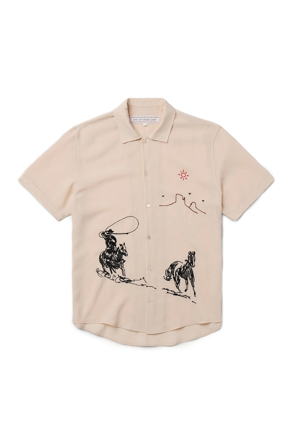 One of These Days Into the Distance Camp Shirt 'Ivory' - ROOTED