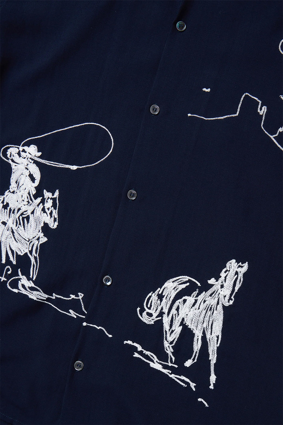 One of These Days Into the Distance Camp Shirt 'Navy' - ROOTED