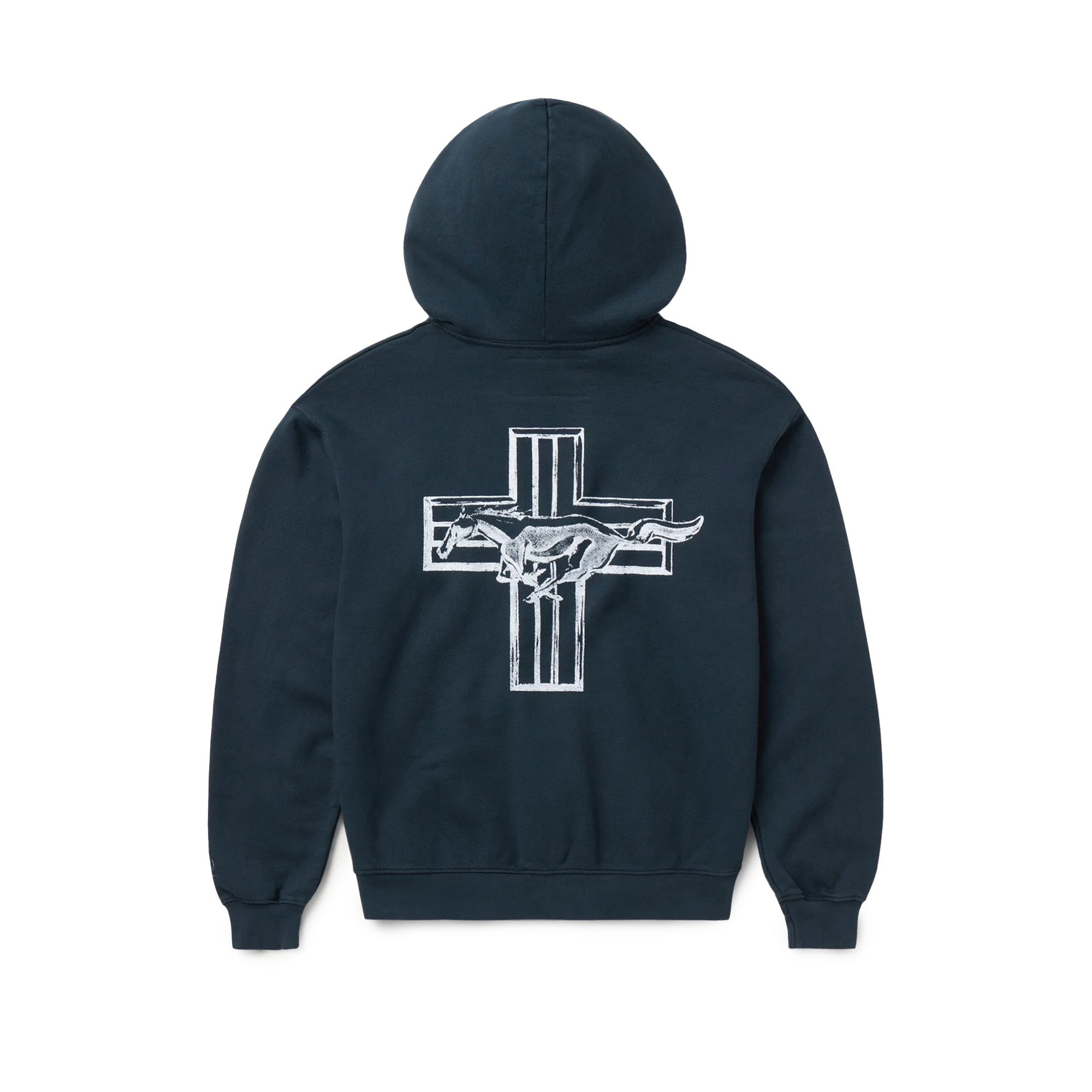 One of These Days Mustang Cross Zip Hoodie 'Washed Black' - ROOTED