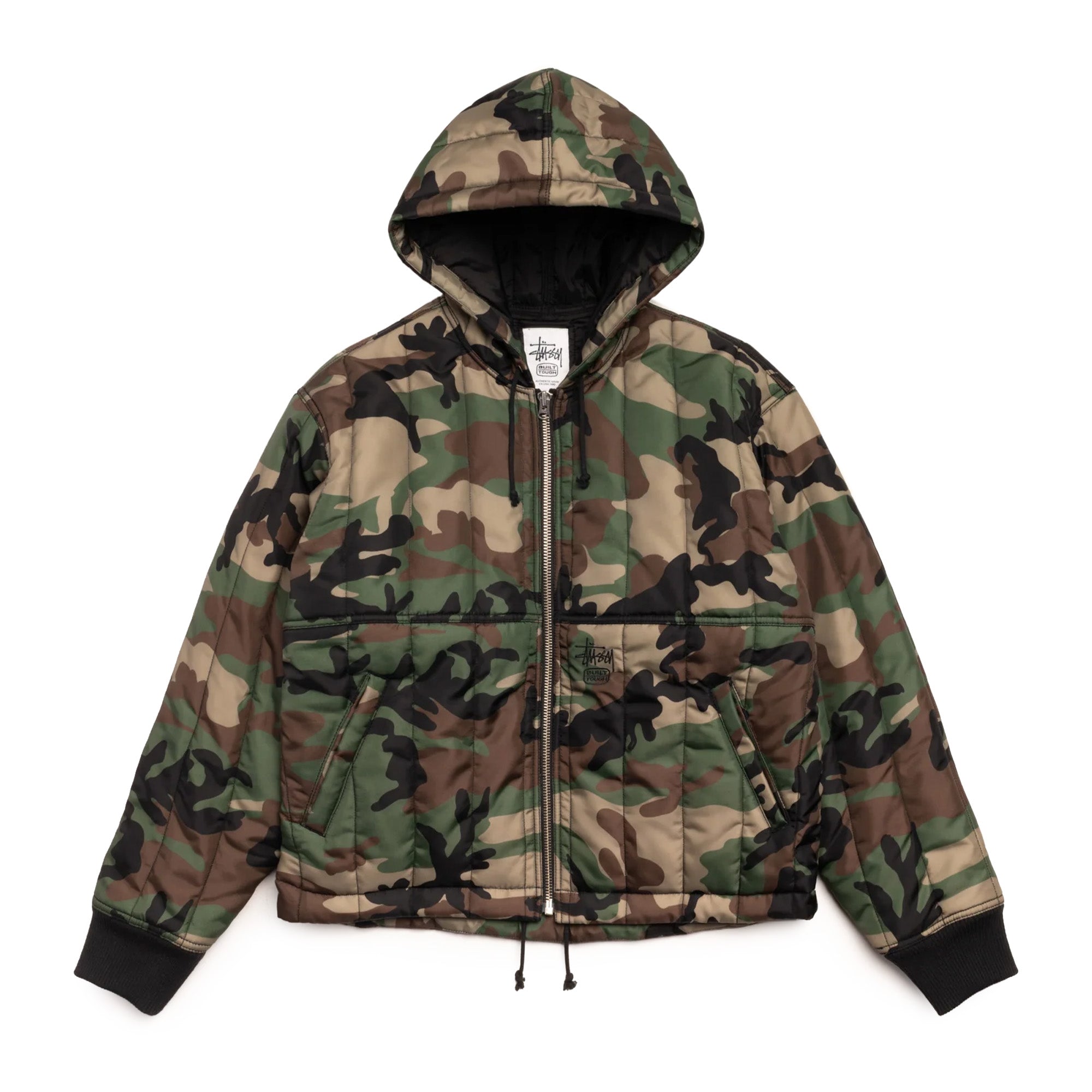 Stussy Quilted Nylon Work Jacket 'Woodland Camo' - ROOTED