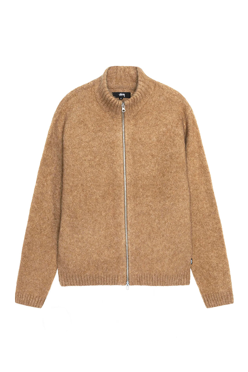 Stussy Brushed Mock Full Zip Sweater 'Camel' - ROOTED