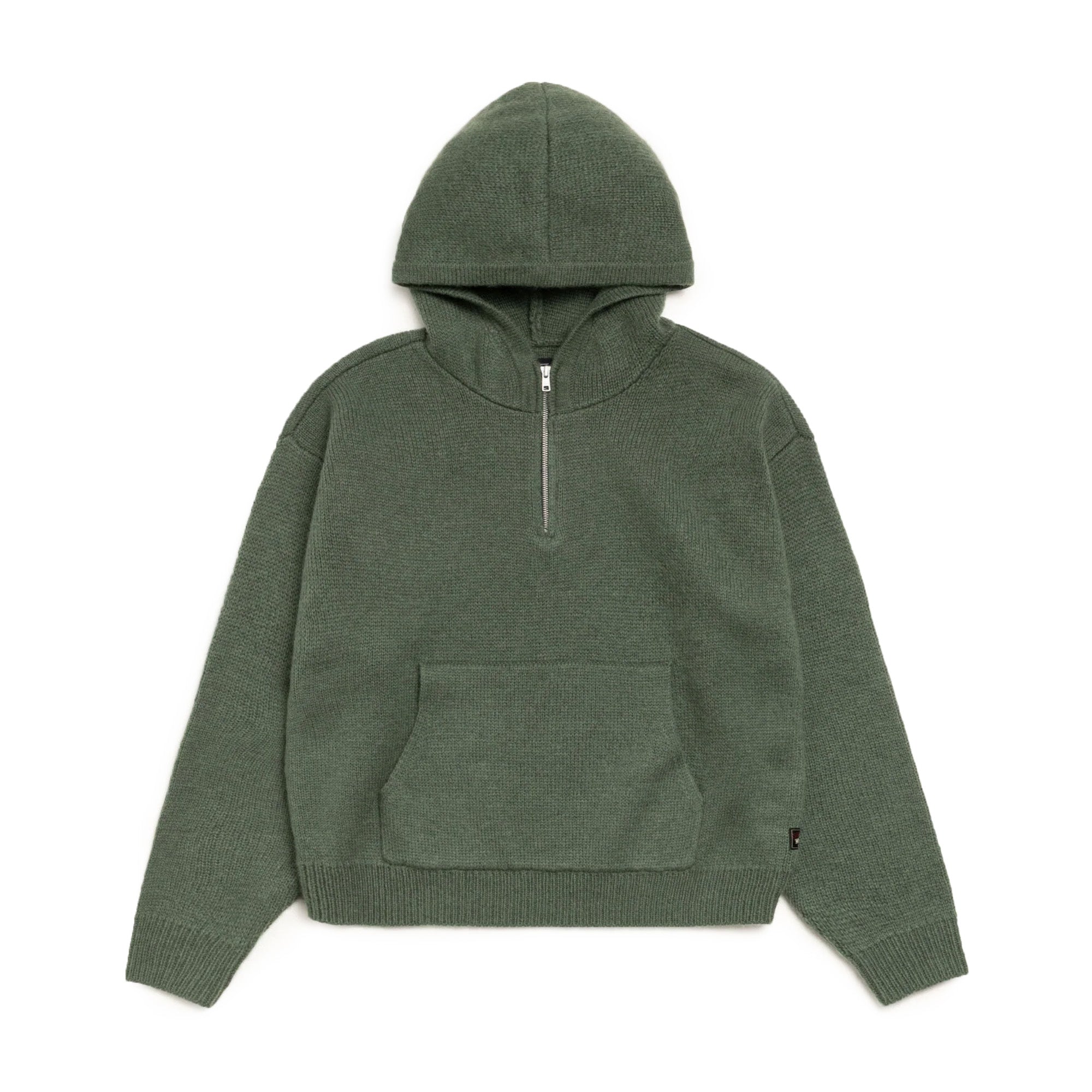 Stussy 1/4 Zip Hoodie 'Green' - ROOTED