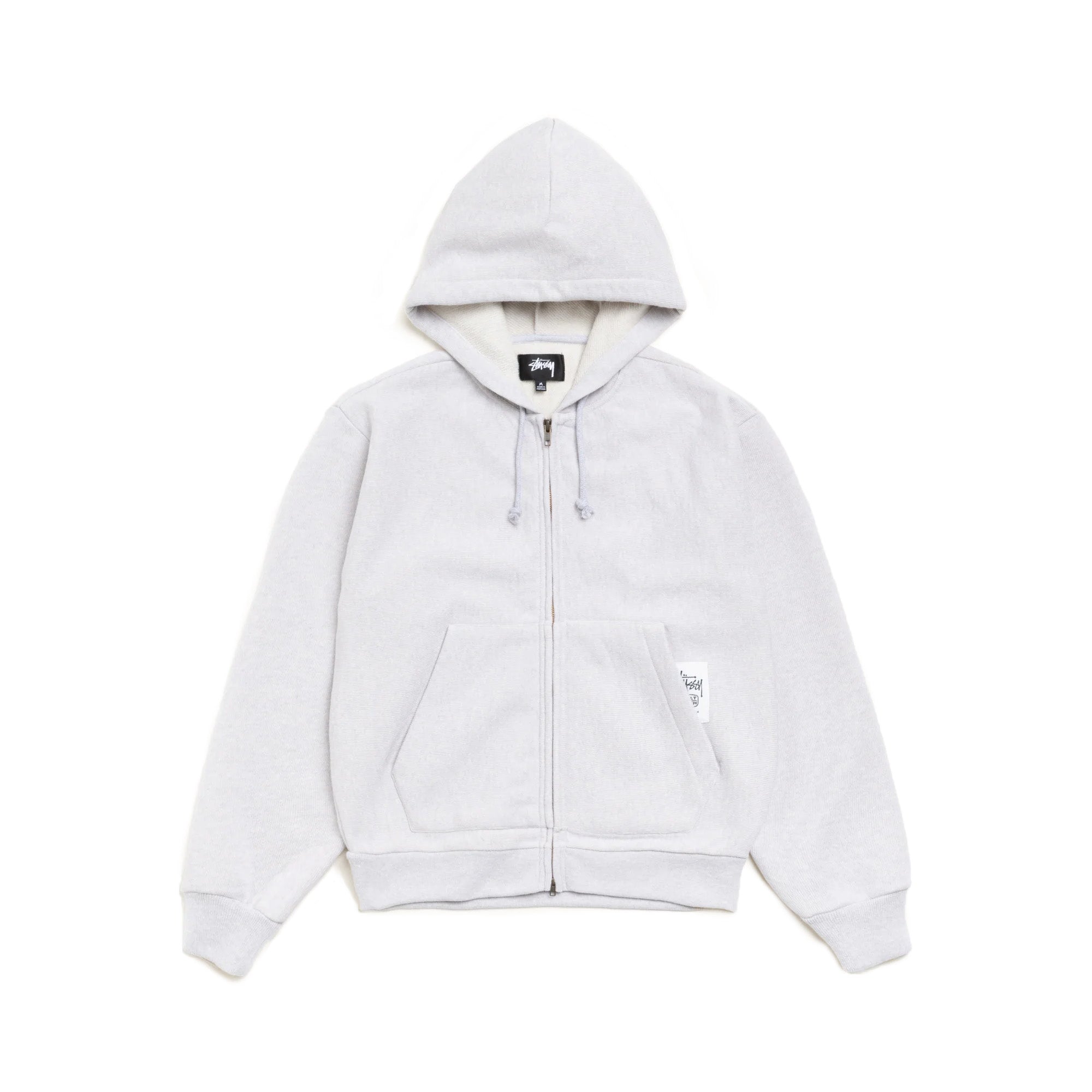 Stussy Brass Zip Knit Hoodie 'Ash Heather'