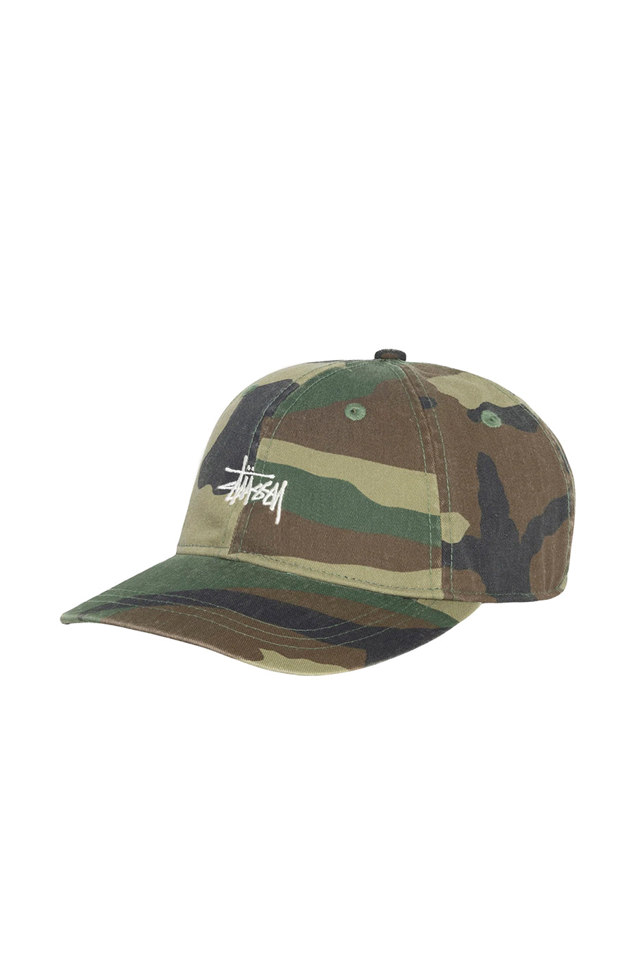 Stussy Basic Stock Washed Low Pro Hat 'Woodland Camo' - ROOTED