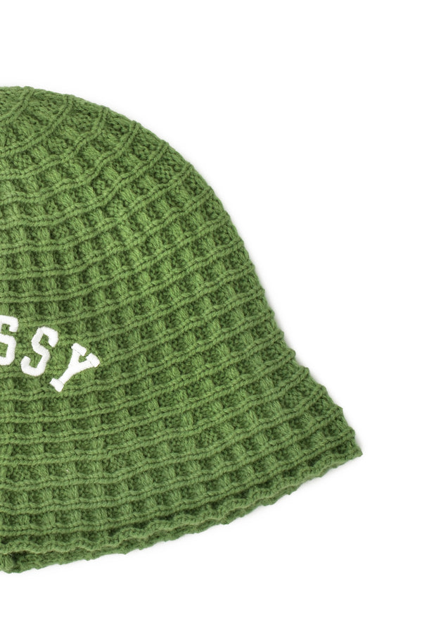 Stussy Waffle Knit Bucket Hat 'Green' - ROOTED