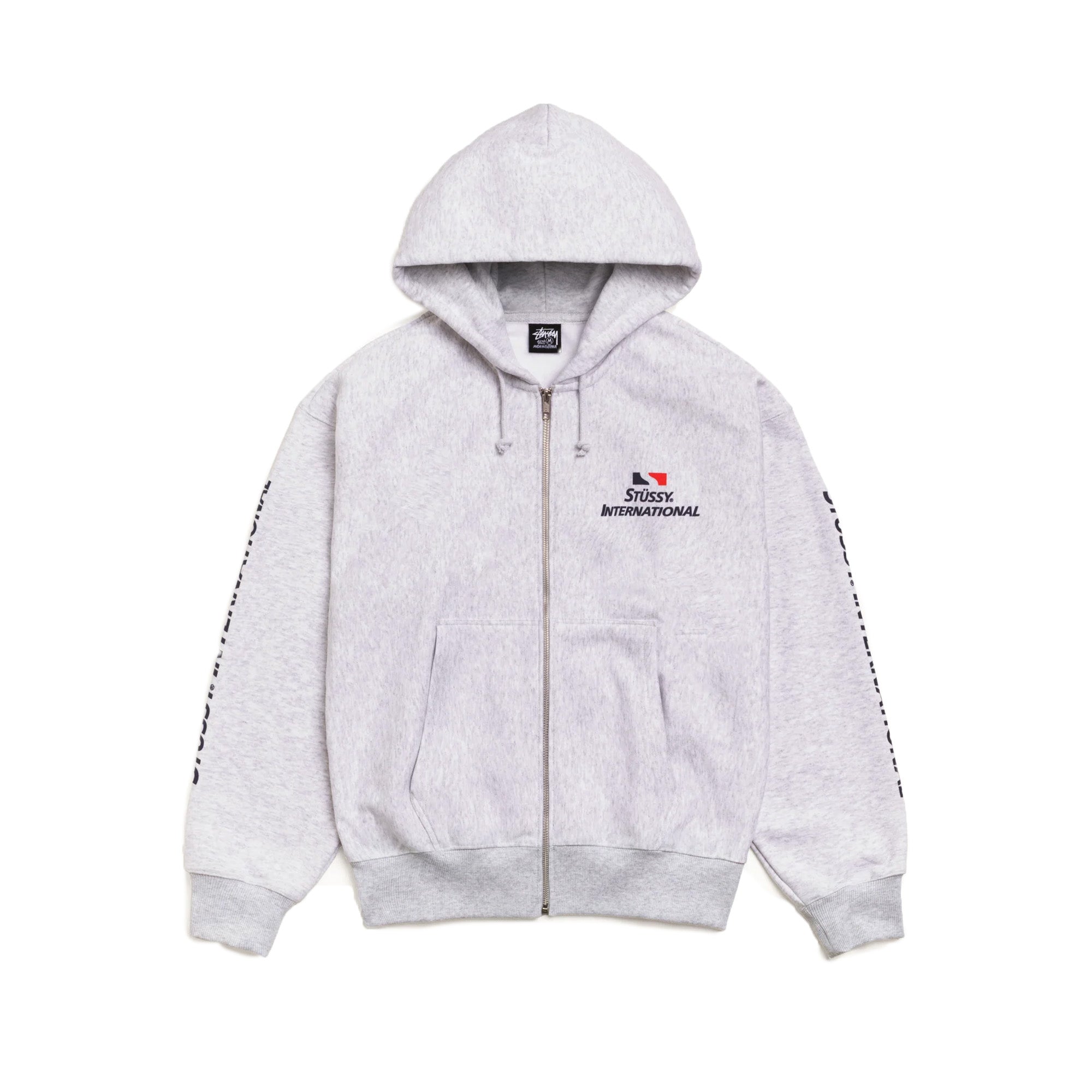 Stussy International Zip Hoodie 'Ash Heather'