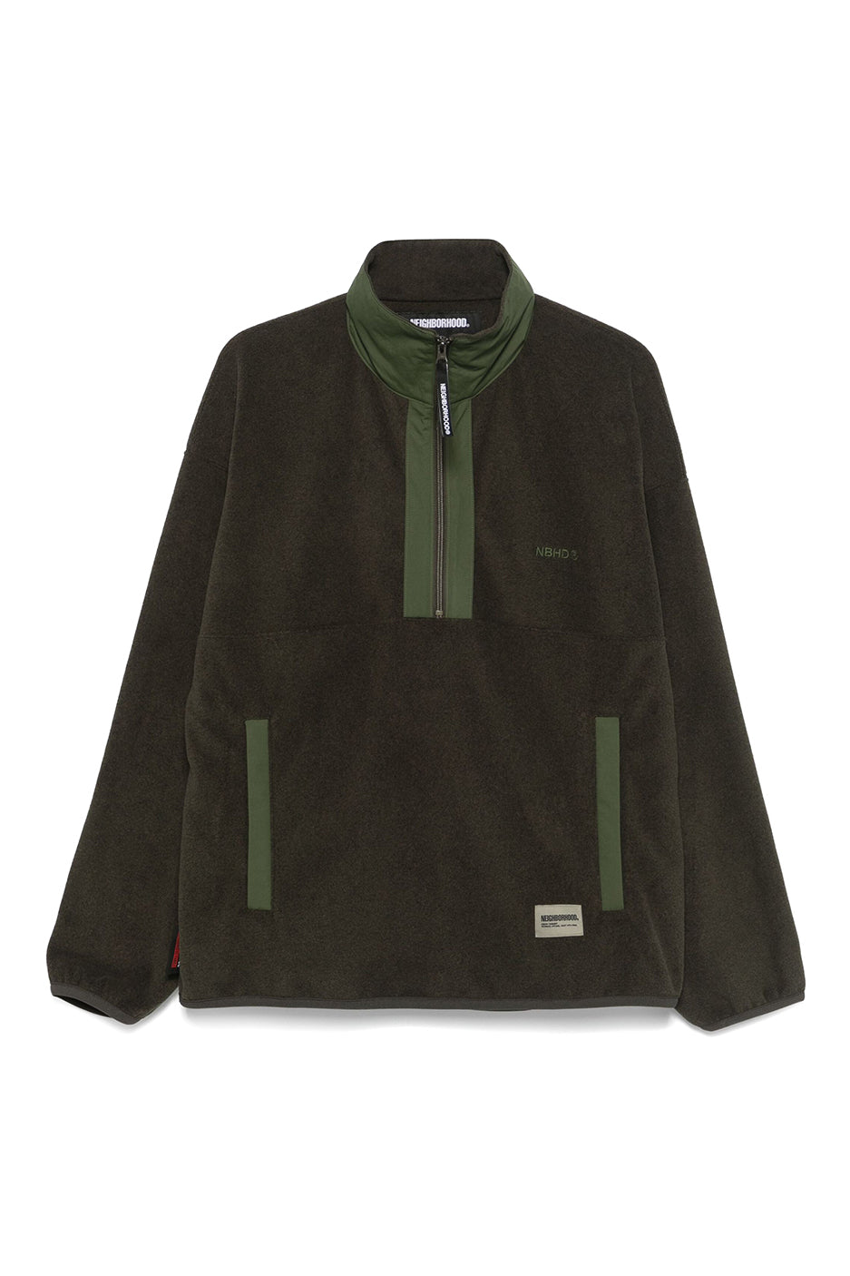 Neighborhood Half-Zip Fleece Pullover 'Olive Drab' - ROOTED