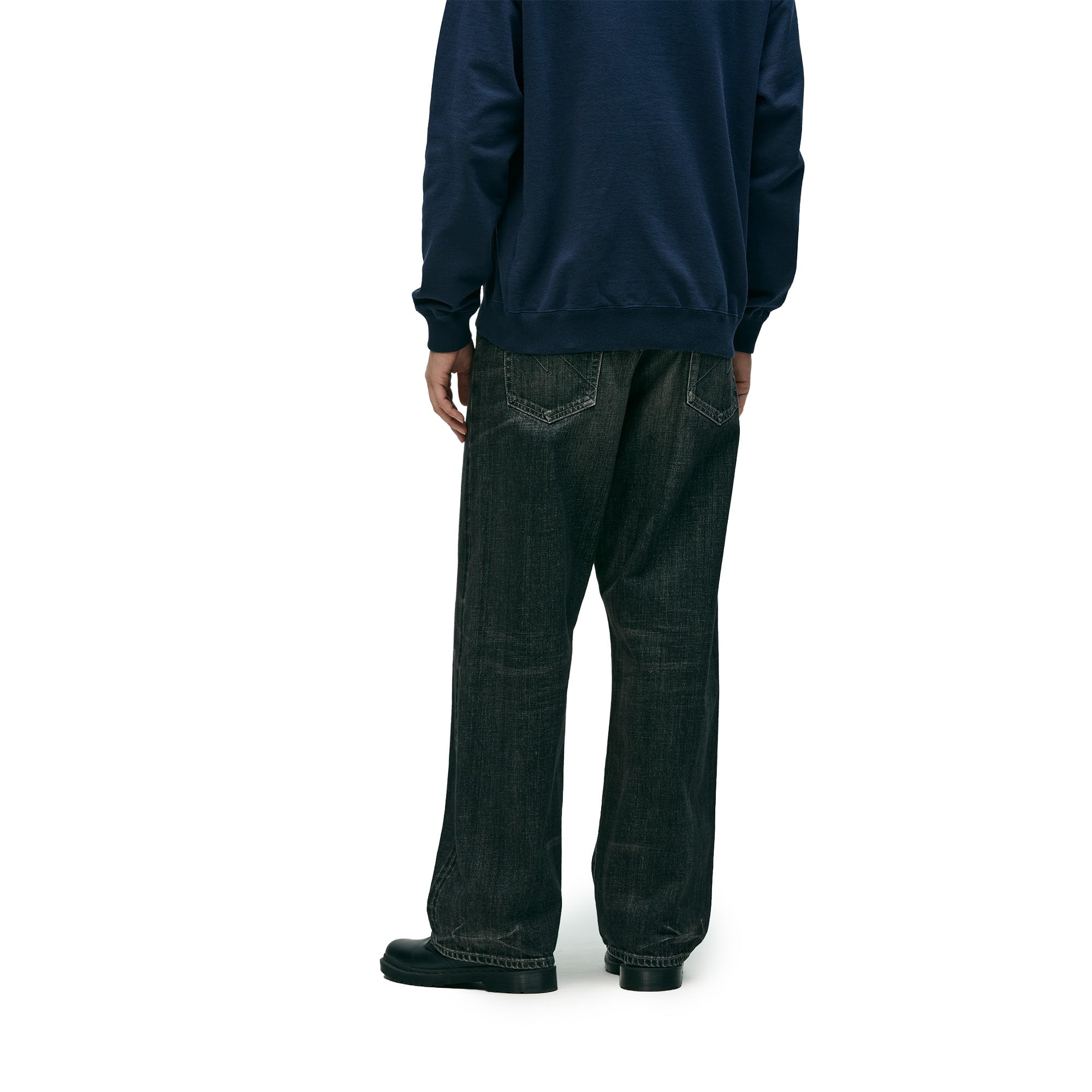 Neighborhood Washed DP Wide Denim Pants 'Black' - ROOTED