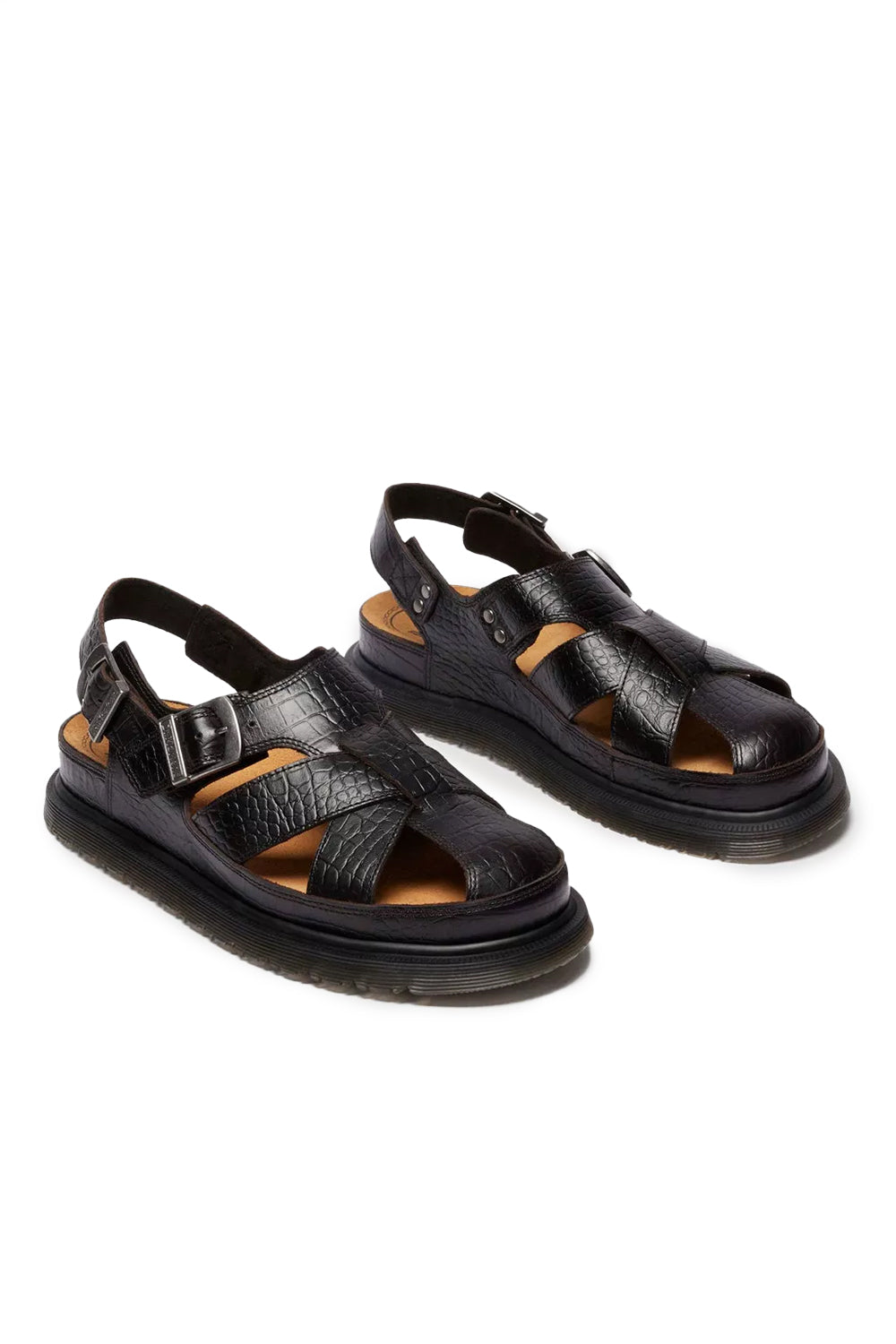 Dr Martens Aniline Croc Emboss San 'Dark Brown' - ROOTED