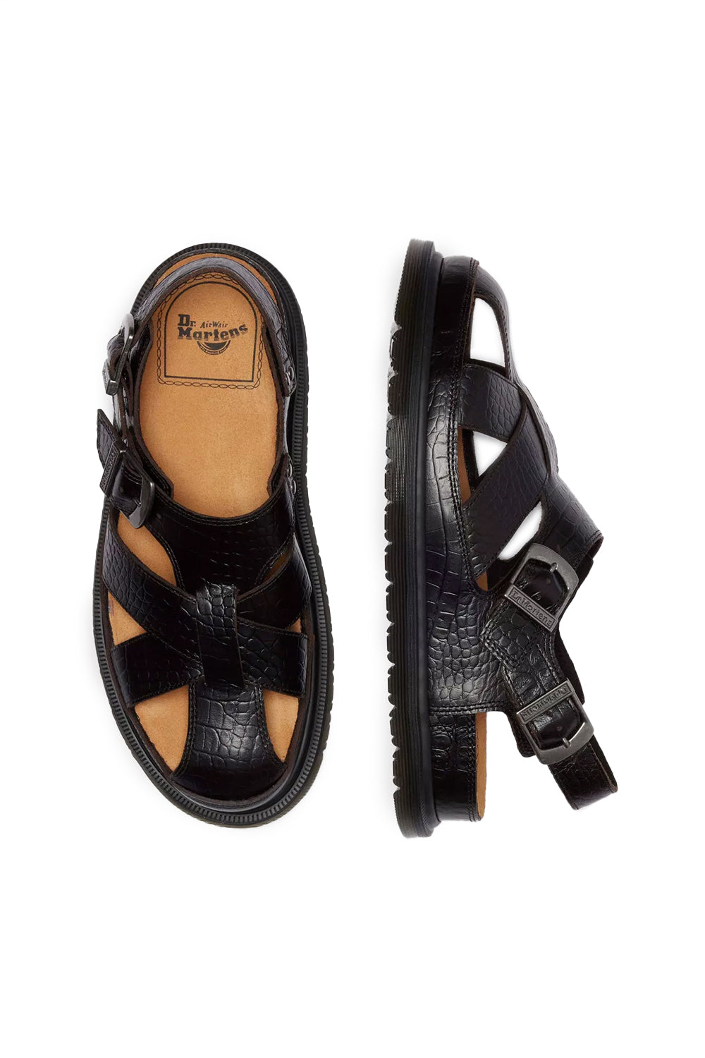 Dr Martens Aniline Croc Emboss San 'Dark Brown' - ROOTED