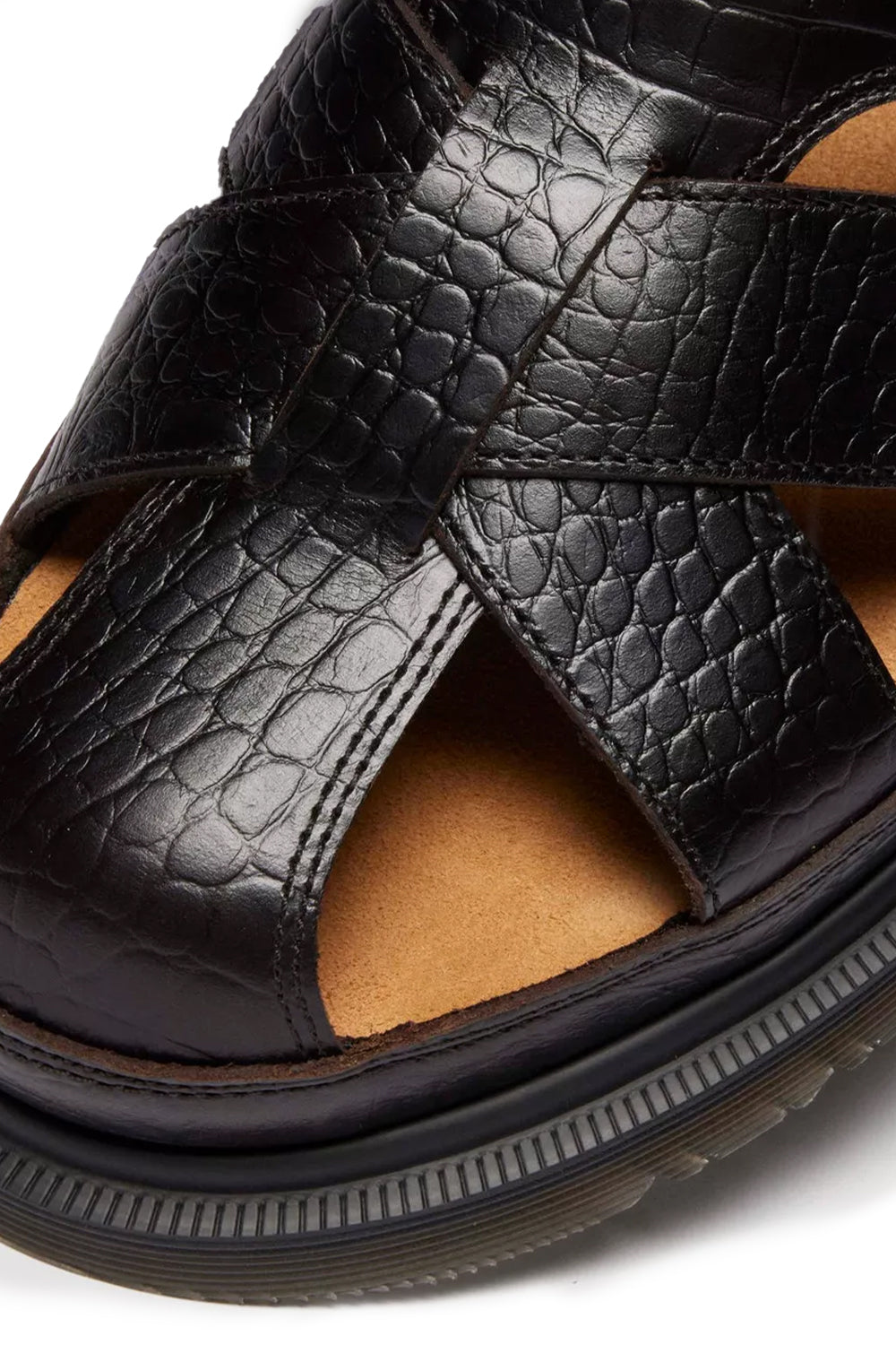Dr Martens Aniline Croc Emboss San 'Dark Brown' - ROOTED