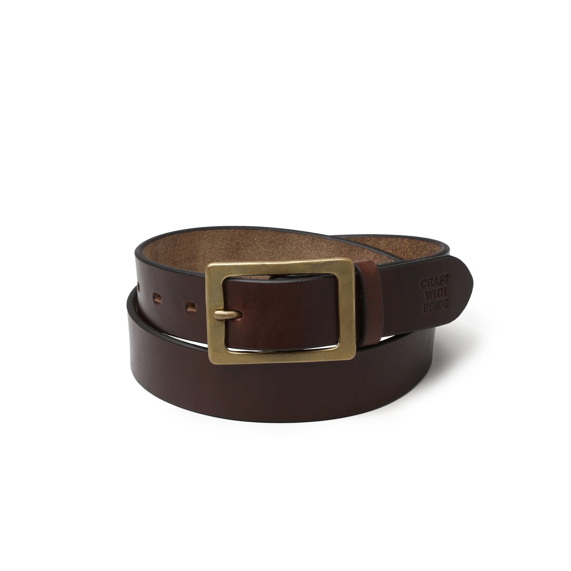 Neighborhood Cow Leather Belt 'Brown' - ROOTED