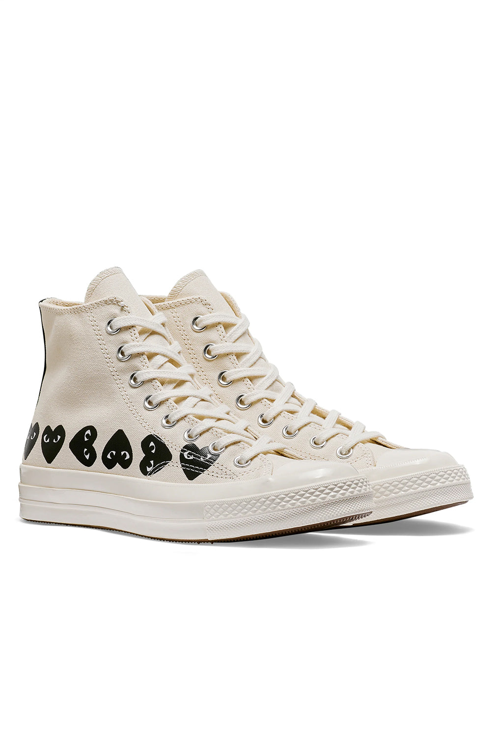 COMME des GARÇONS Play Converse Chuck 70 Multi Heart 'White/Black' - ROOTED