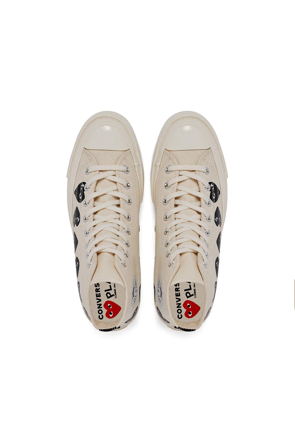 COMME des GARÇONS Play Converse Chuck 70 Multi Heart 'White/Black' - ROOTED