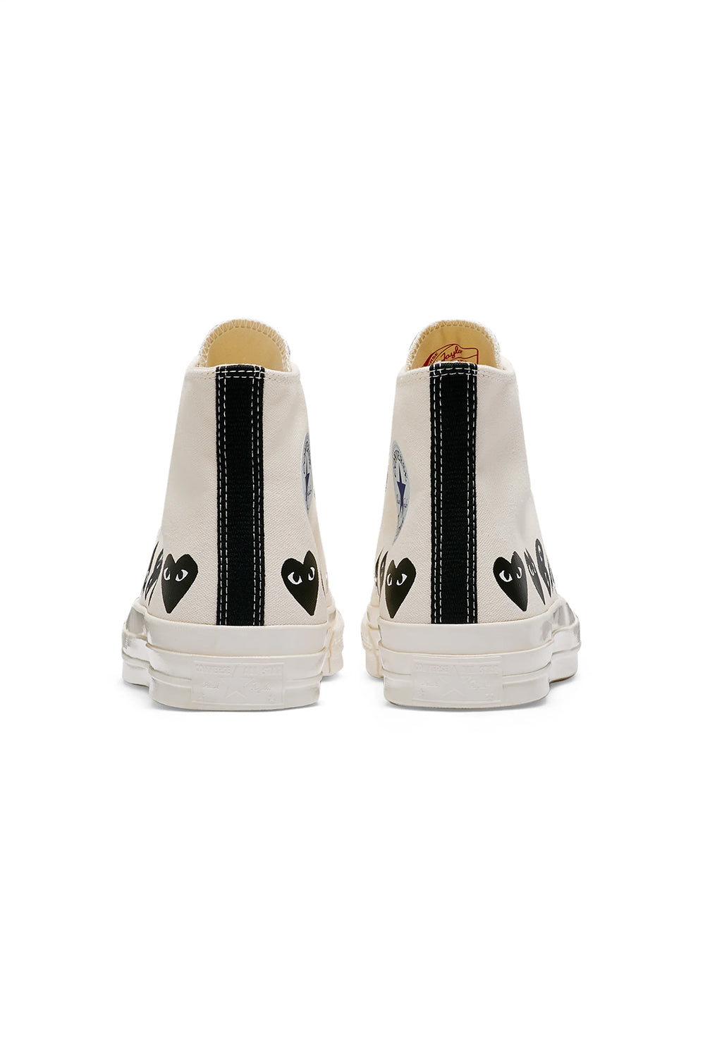 COMME des GARÇONS Play Converse Chuck 70 Multi Heart 'White/Black' - ROOTED