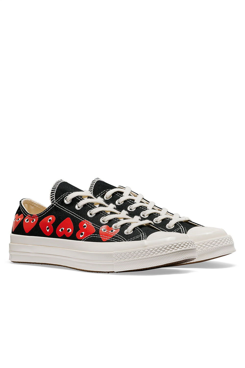 COMME des GARÇONS Play Converse Multi Heart Low 'Black' - ROOTED