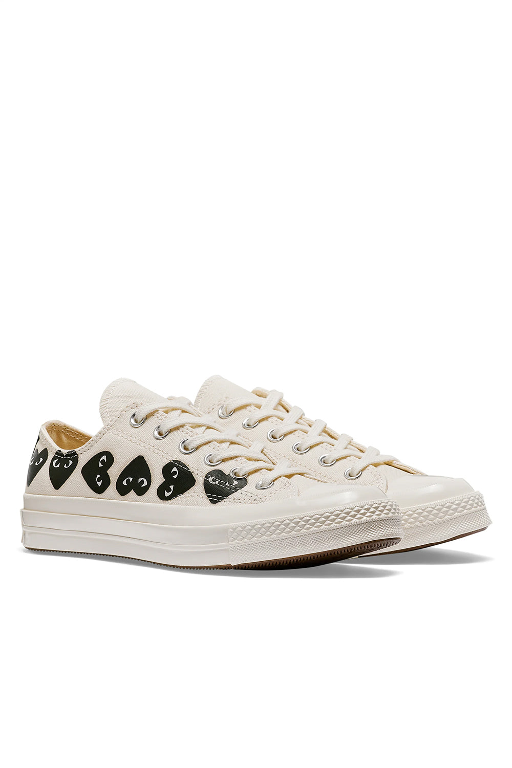COMME des GARÇONS Play Converse Multi Heart Low 'White/Black' - ROOTED