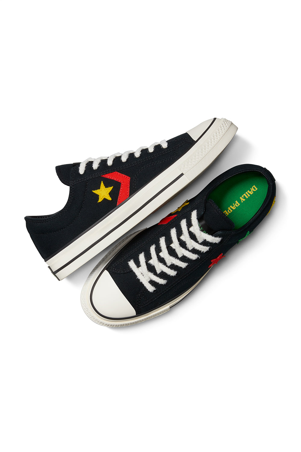 Converse x Daily Paper Star Player 76 Ox 'Black/Fern Green/Cyber Yellow' - ROOTED