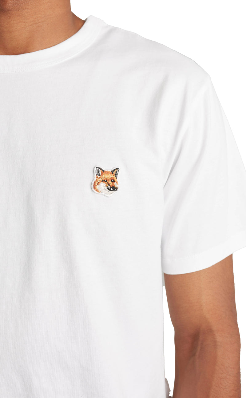 Maison Kitsune Mens Fox Head Patch Classic Tee 'White' - ROOTED