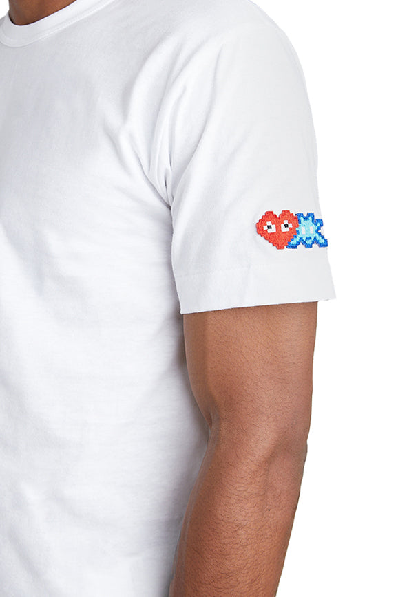 COMME des GARÇONS PLAY Invader Red Heart Arm Tee 'White' - ROOTED