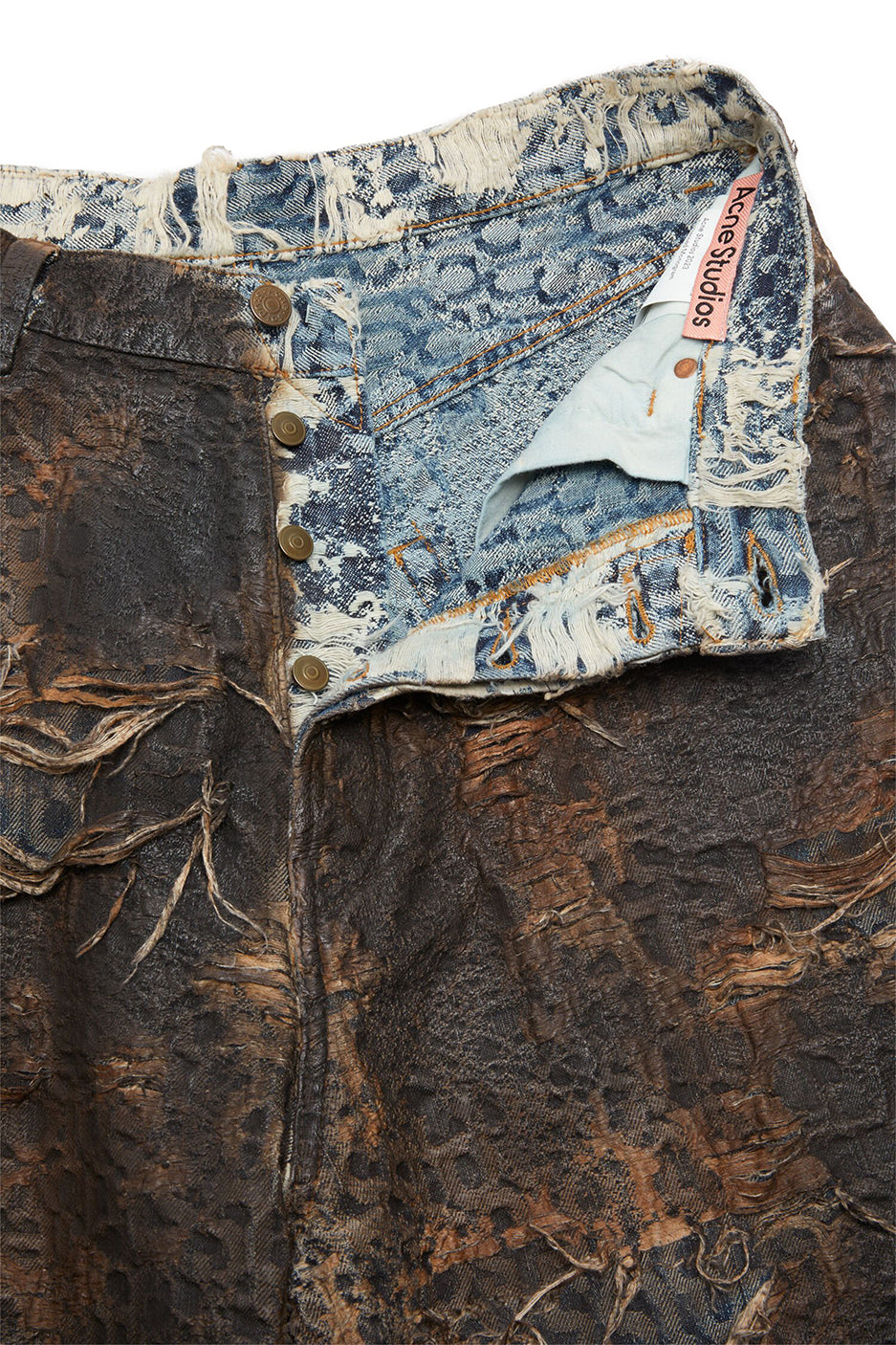 Acne Studios 2023 Distressed Coating Monogram Jeans 'Brown'
