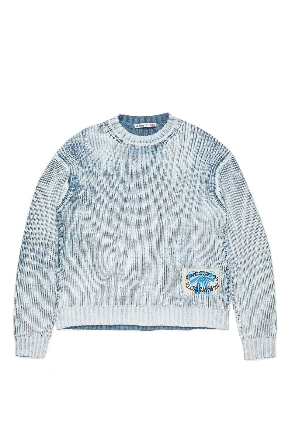 Acne Studios Kype Treated Gummy Sweater 'Blue/White - ROOTED