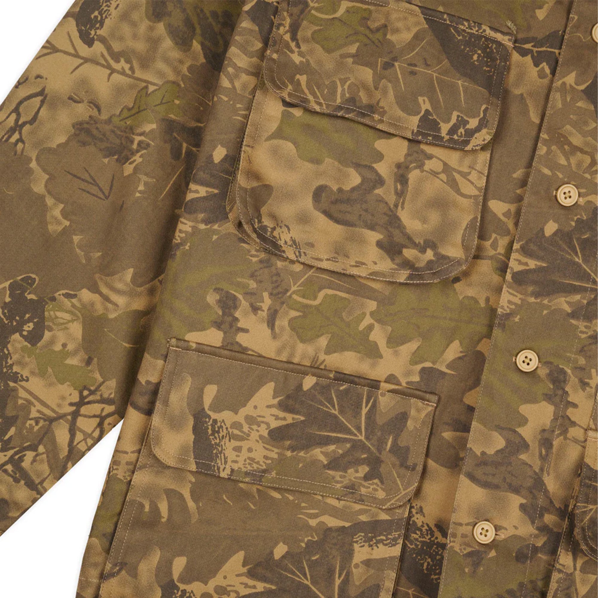 Brain Dead Twill Military Shirt Jacket 'Leaf Camo'