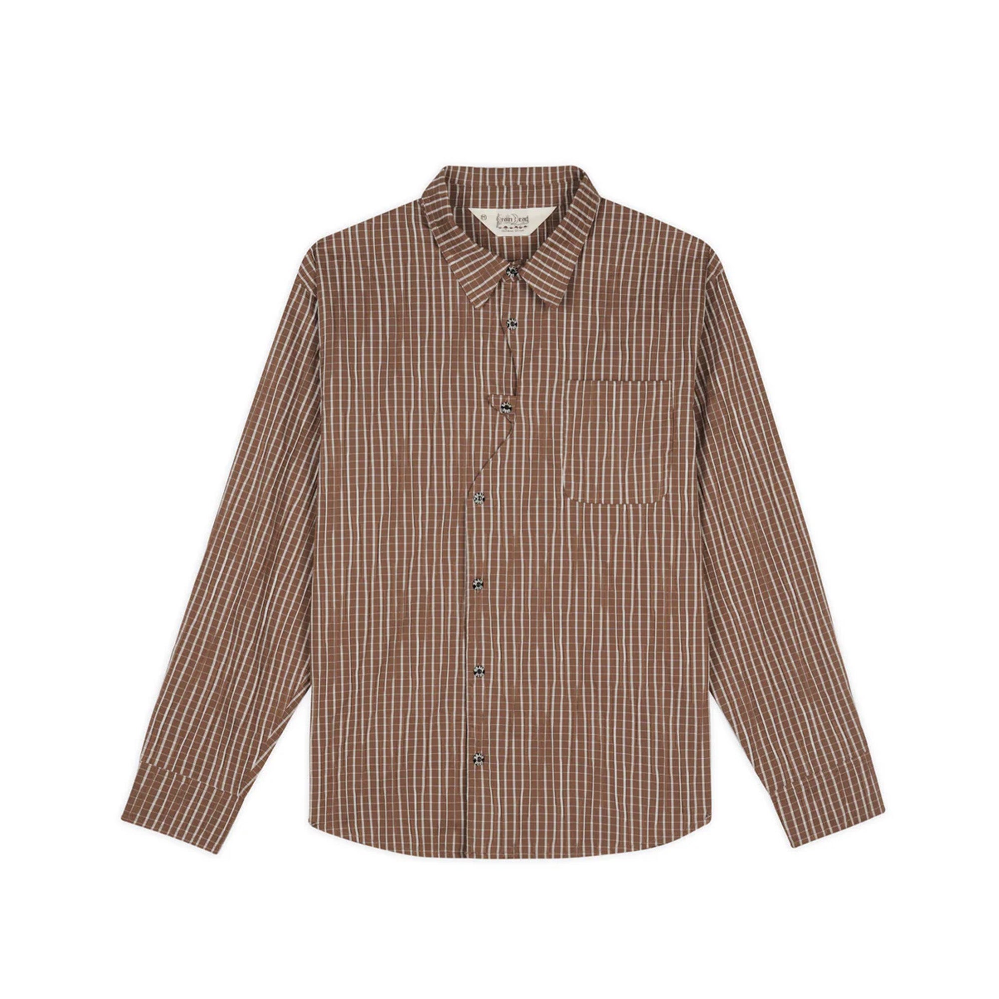 Brain Dead Organic Placket Shirt 'Brown' - ROOTED