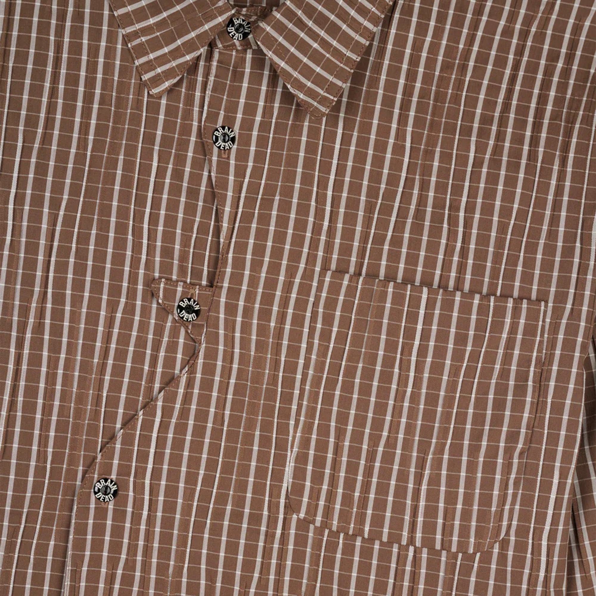 Brain Dead Organic Placket Shirt 'Brown' - ROOTED