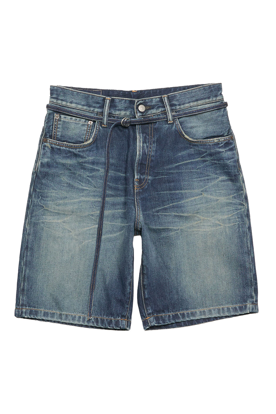 Acne Studios Loose Fit Denim Shorts 'Mid Blue' - ROOTED