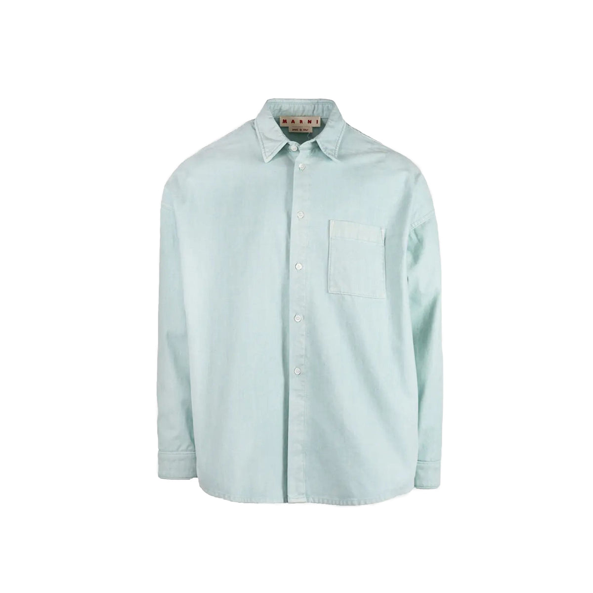Marni Flocked Denim Overshirt 'Aquamarine' - ROOTED