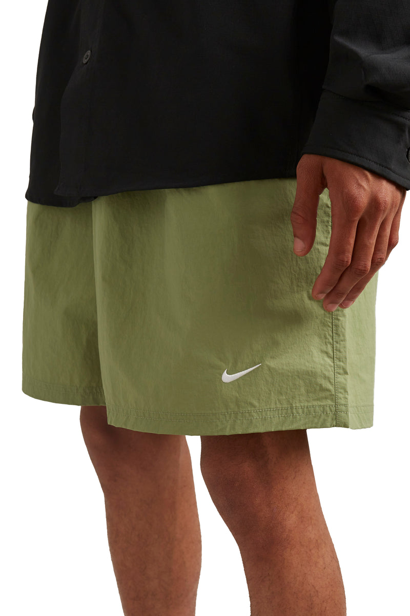 Nike Solo Swoosh Shorts 'Oil Green/White' - ROOTED