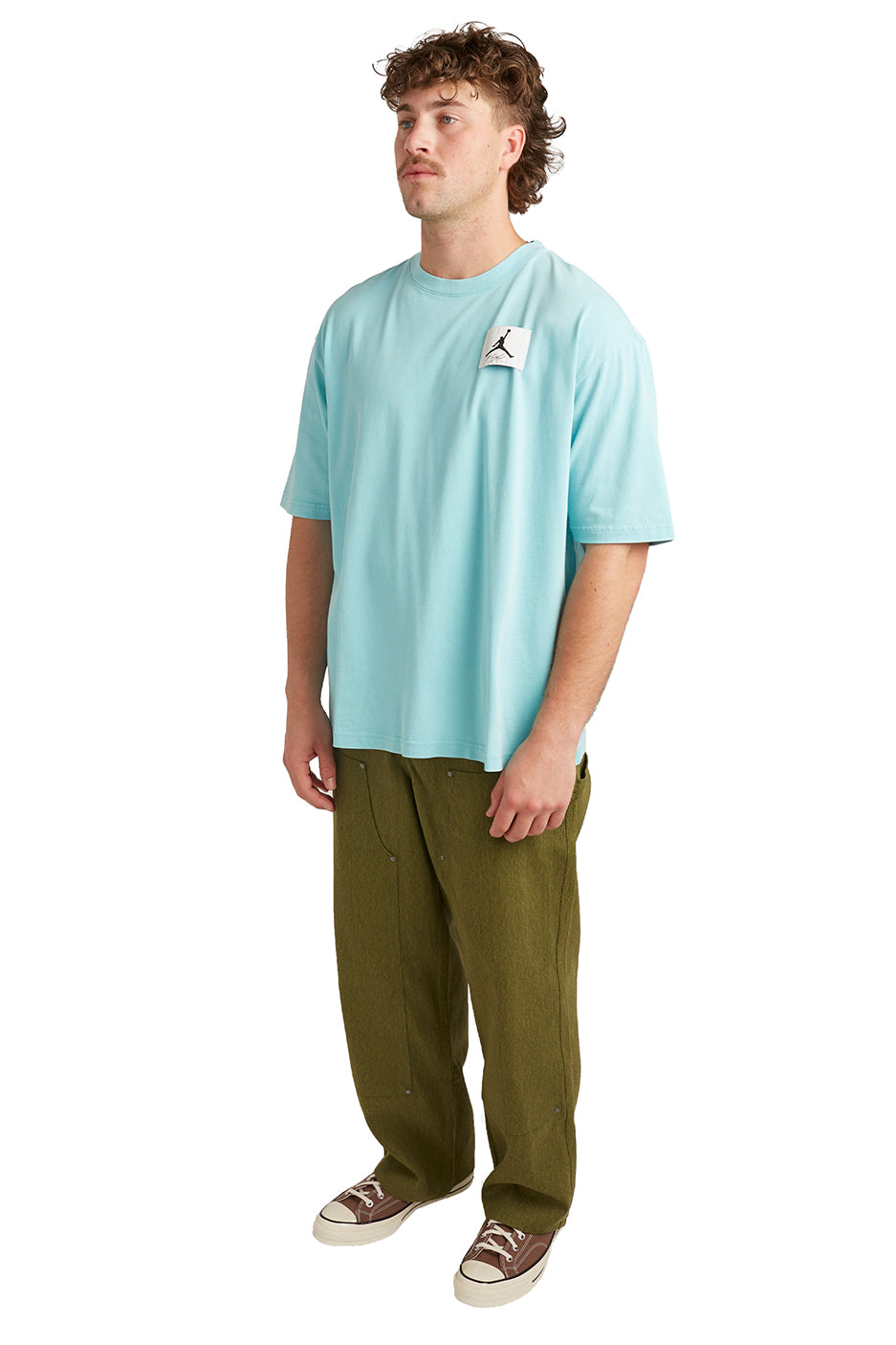 Jordan Mens Essentials Oversized Washed Tee 'Blue' - ROOTED