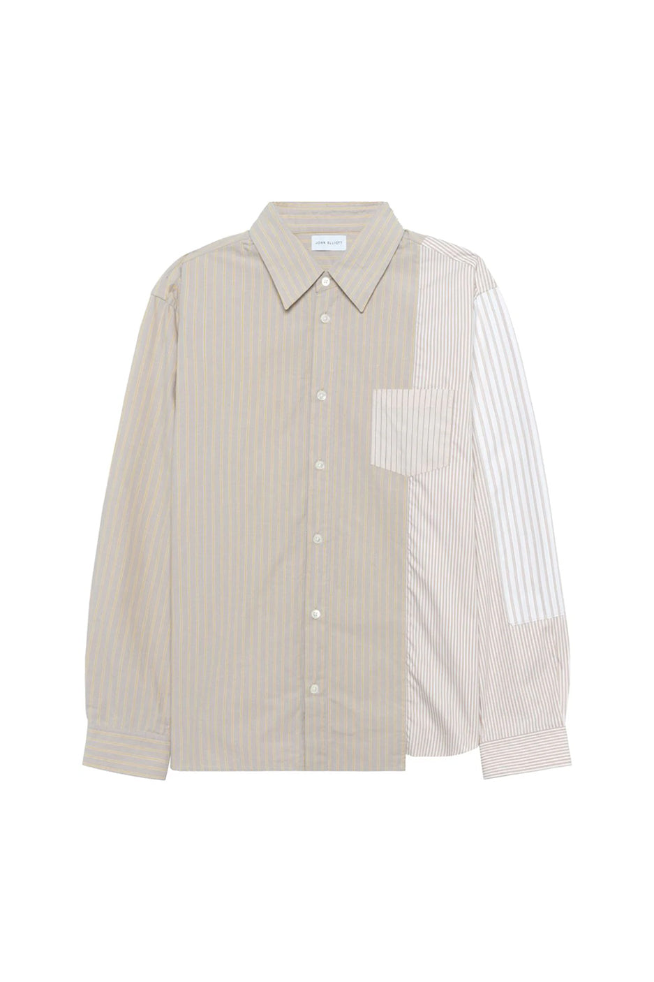 John Elliott Paneled Cloak Button Up Shirt 'Beige' - ROOTED