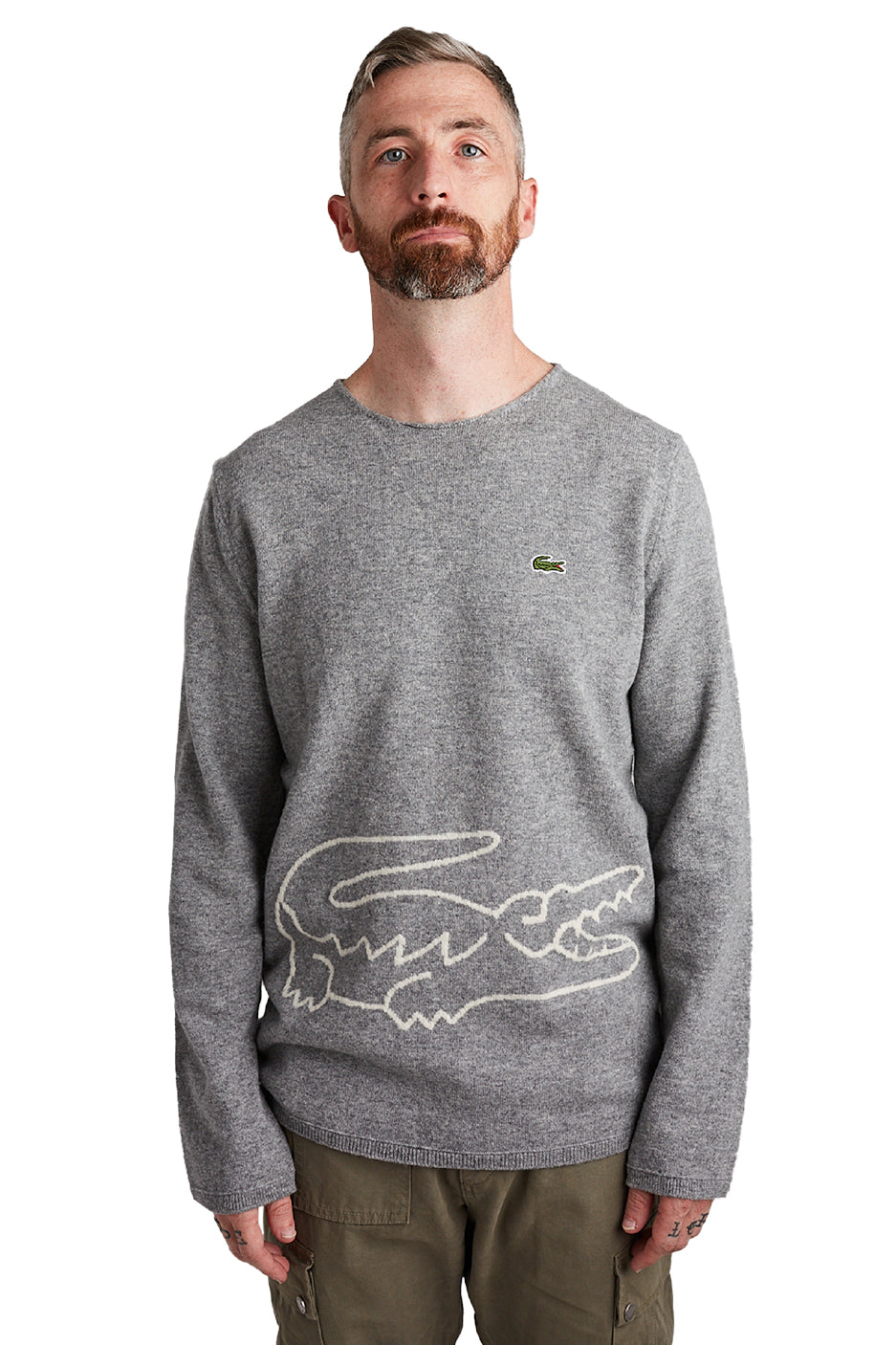 Comme des Garcons SHIRT Mens Lacoste Sweater 'Grey' - ROOTED