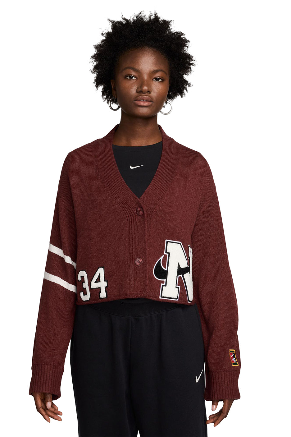 Nike x YOON Womens Sportswear Cardigan 'Dark Team Red/Phantom' - ROOTED