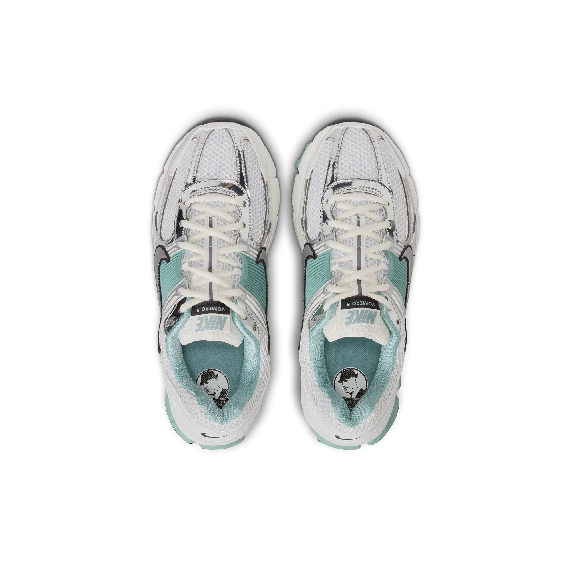 Womens Nike Zoom Vomero 5 'Summit White/Metallic Silver' - ROOTED