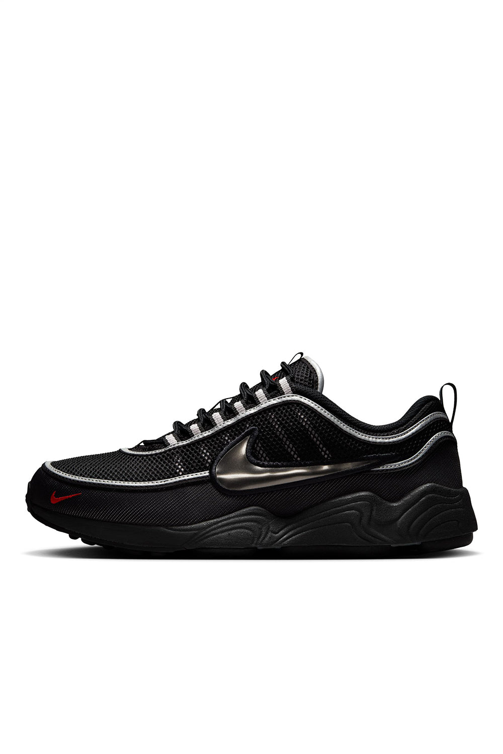 Nike Air Zoom Spiridon SP 'Black/Black/Metallic Silver/Sport Red' - ROOTED
