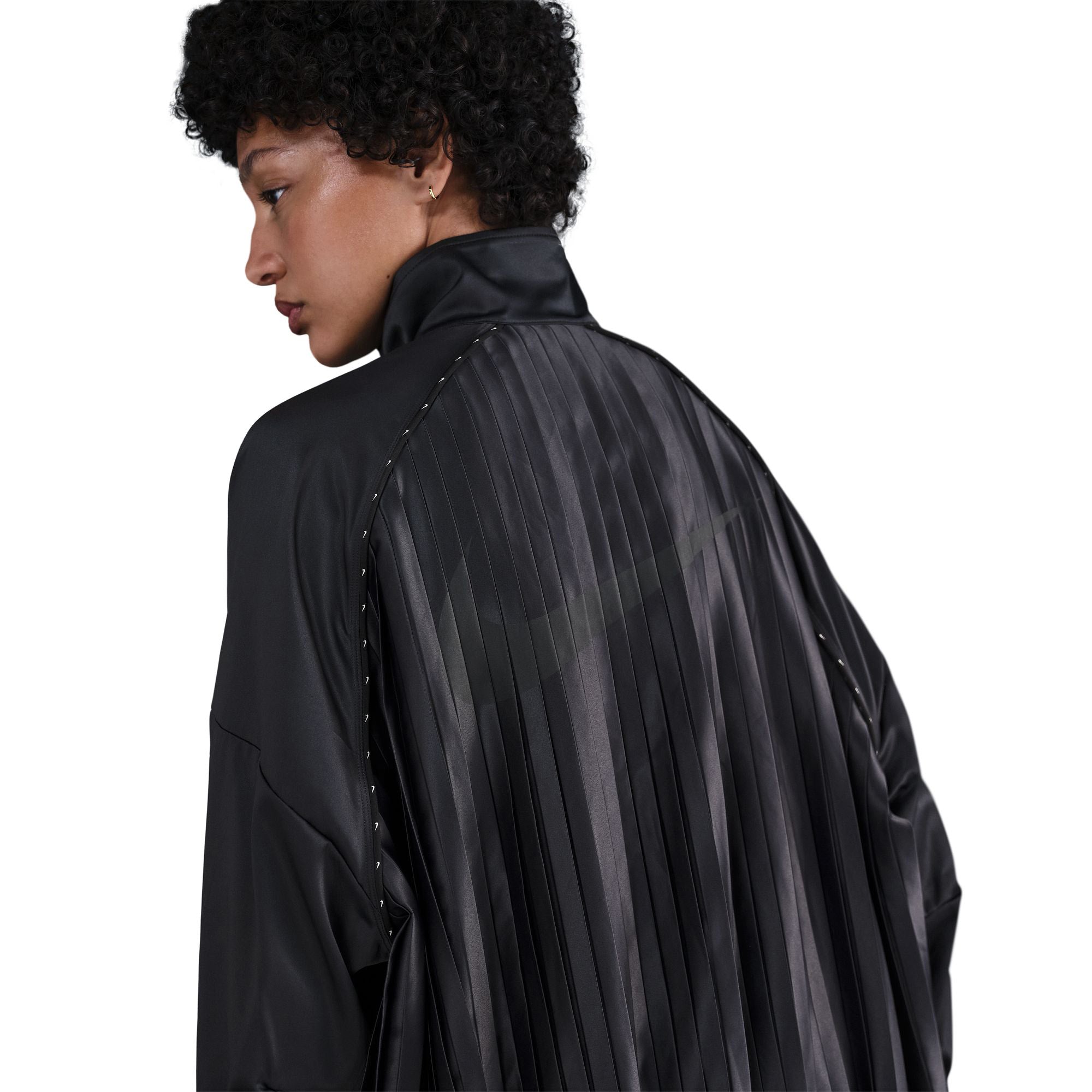 Womens Nike Sportswear Pleated Track Jacket 'Black' - ROOTED
