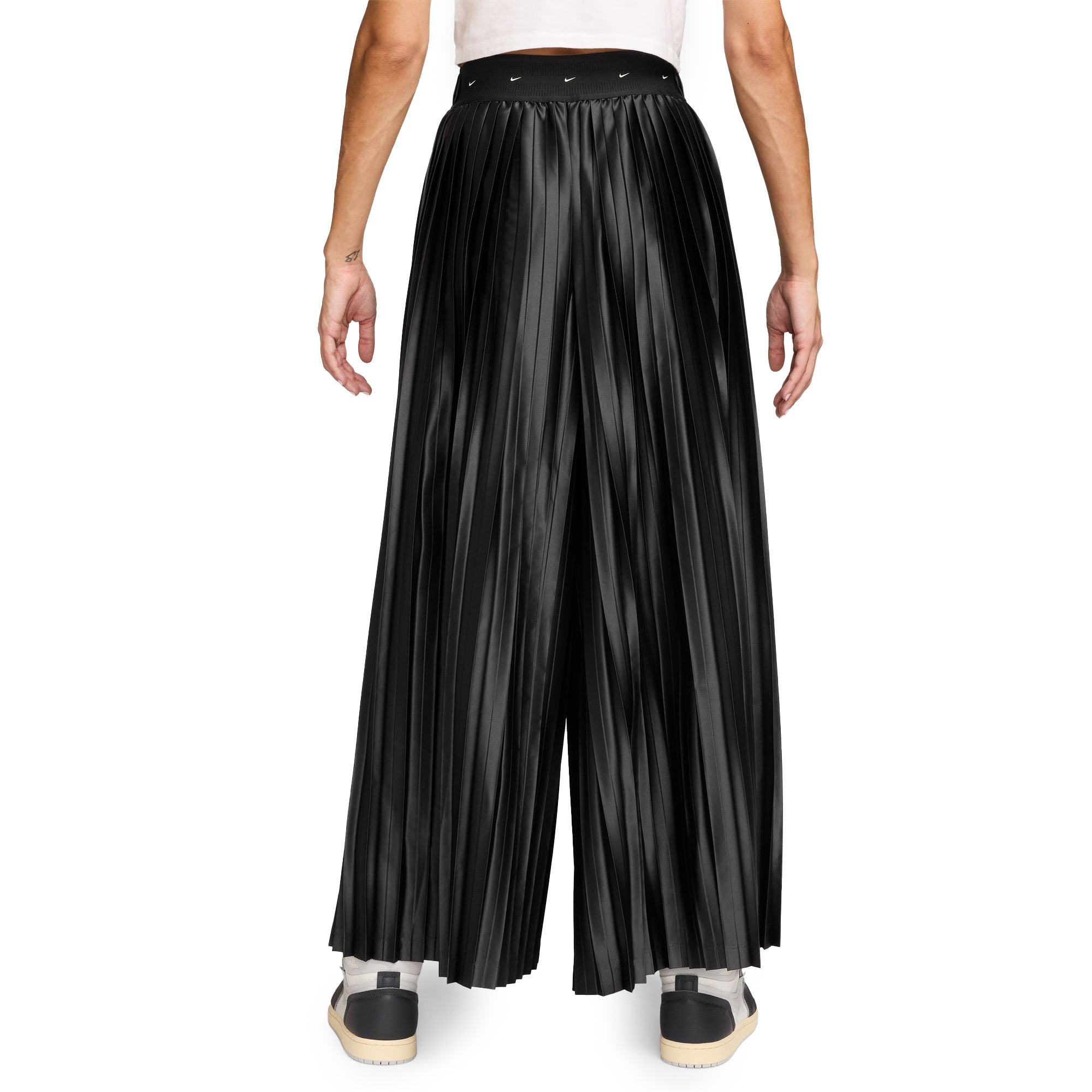 Womens Nike Sportswear Mid-Rise Pleated Track Pants 'Black/Sail'