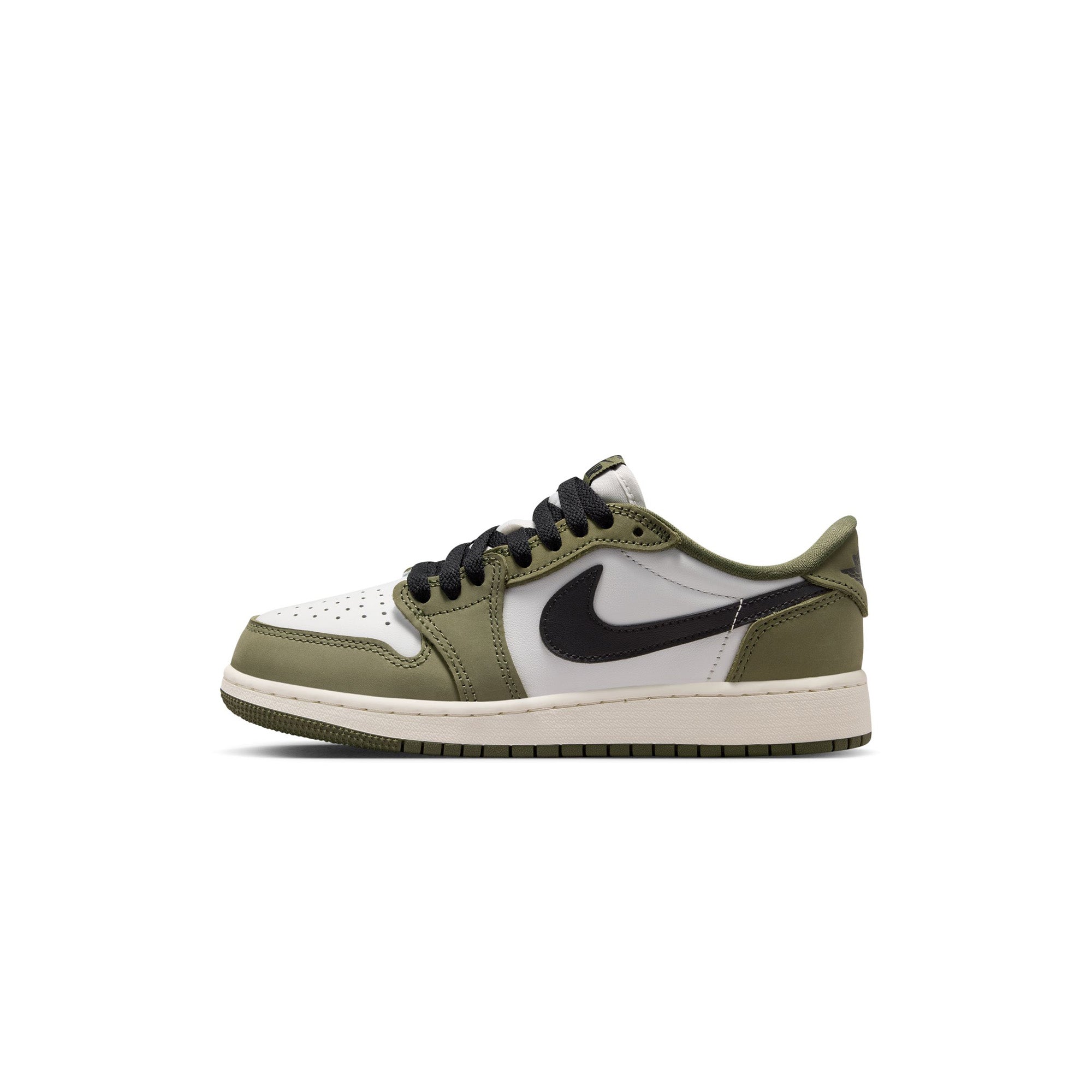 Kids Air Jordan 1 Retro Low 'Medium Olive/Black/Summit White' - ROOTED