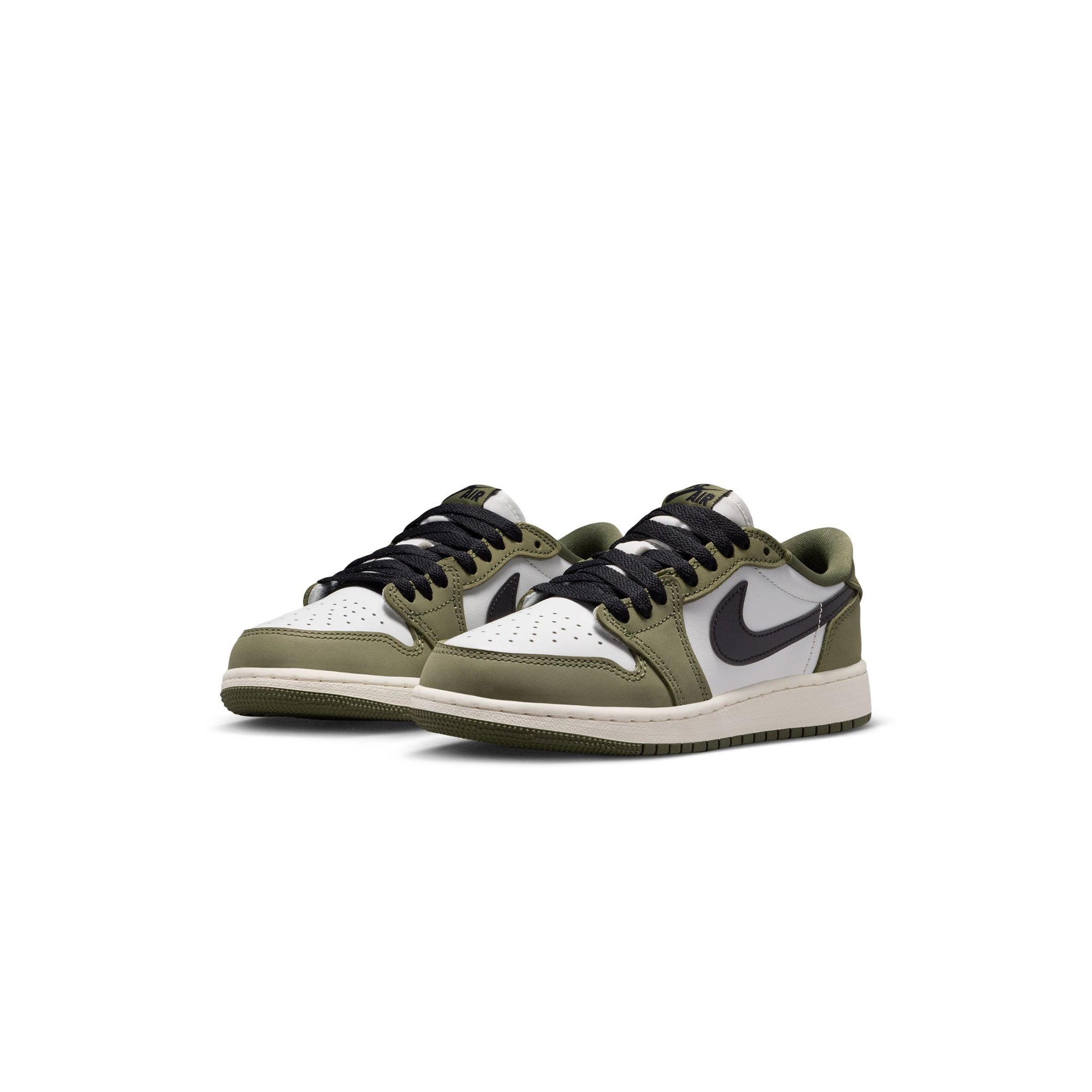 Kids Air Jordan 1 Retro Low 'Medium Olive/Black/Summit White' - ROOTED