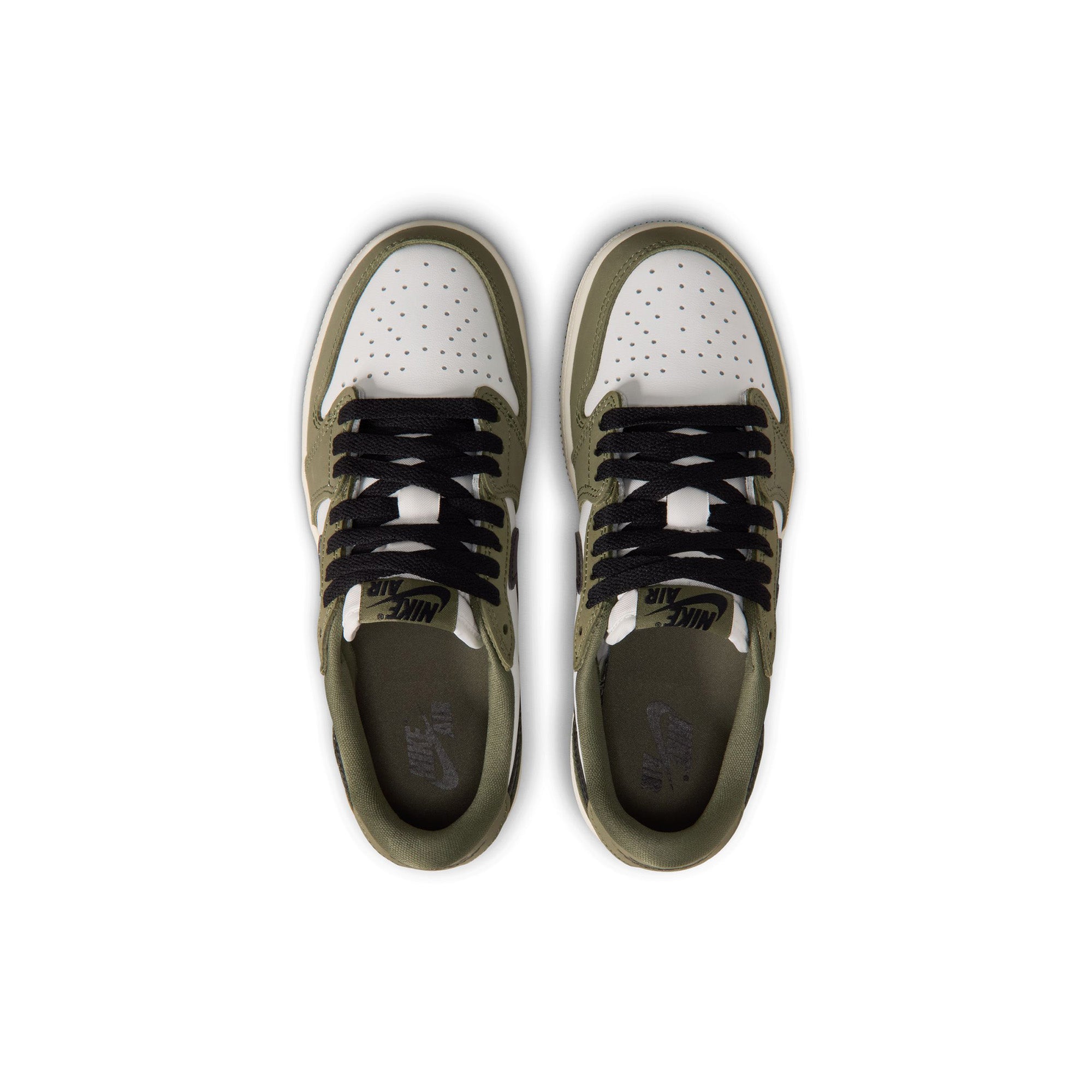 Kids Air Jordan 1 Retro Low 'Medium Olive/Black/Summit White' - ROOTED