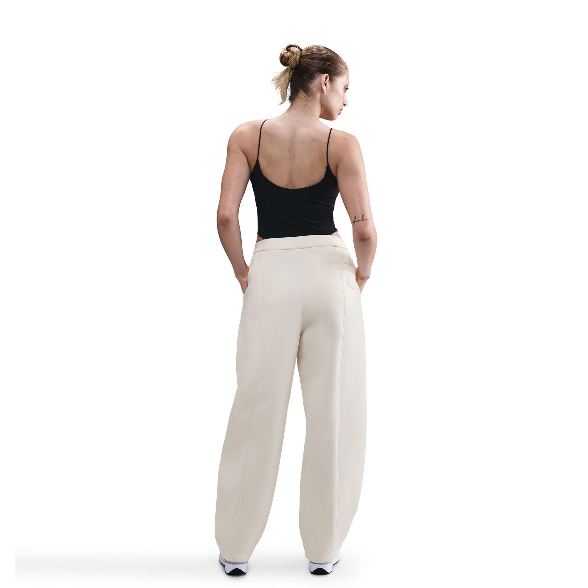 Womens Nike Sportswear Mid-Rise Loose Pants 'Pale Ivory/Sail' - ROOTED
