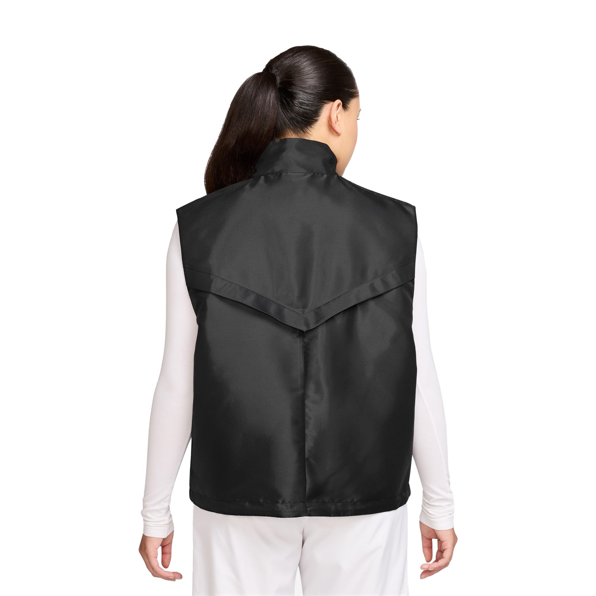 Womens Nike Sportswear Windrunner Shine Vest 'Black/White' - ROOTED