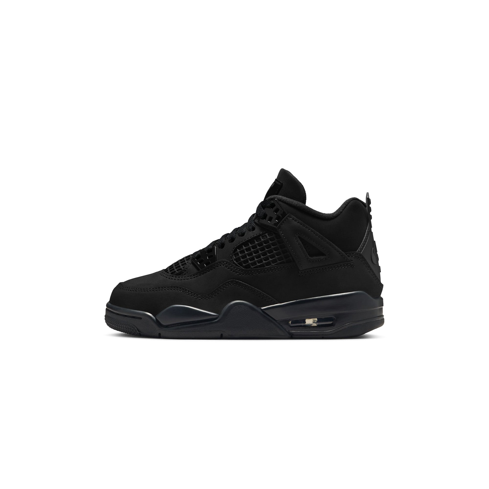 Kids Air Jordan 4 Retro 'Black/Black/Light Graphite' - ROOTED