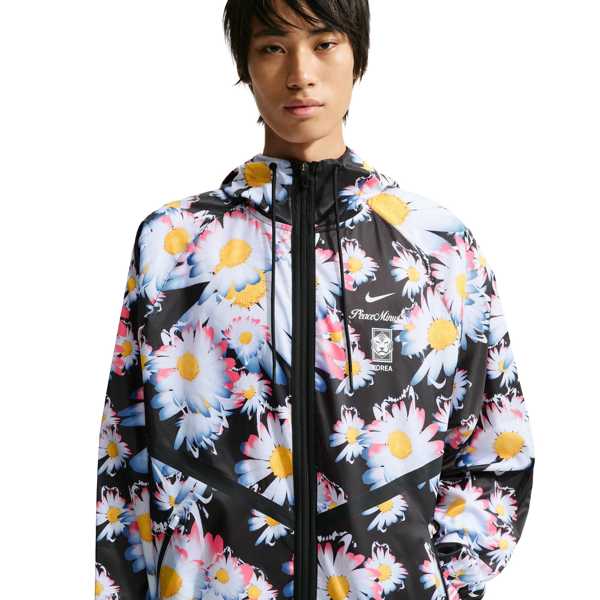Nike x PEACEMINUSONE Korea Soccer Anthem Jacket 'Black/White' - ROOTED