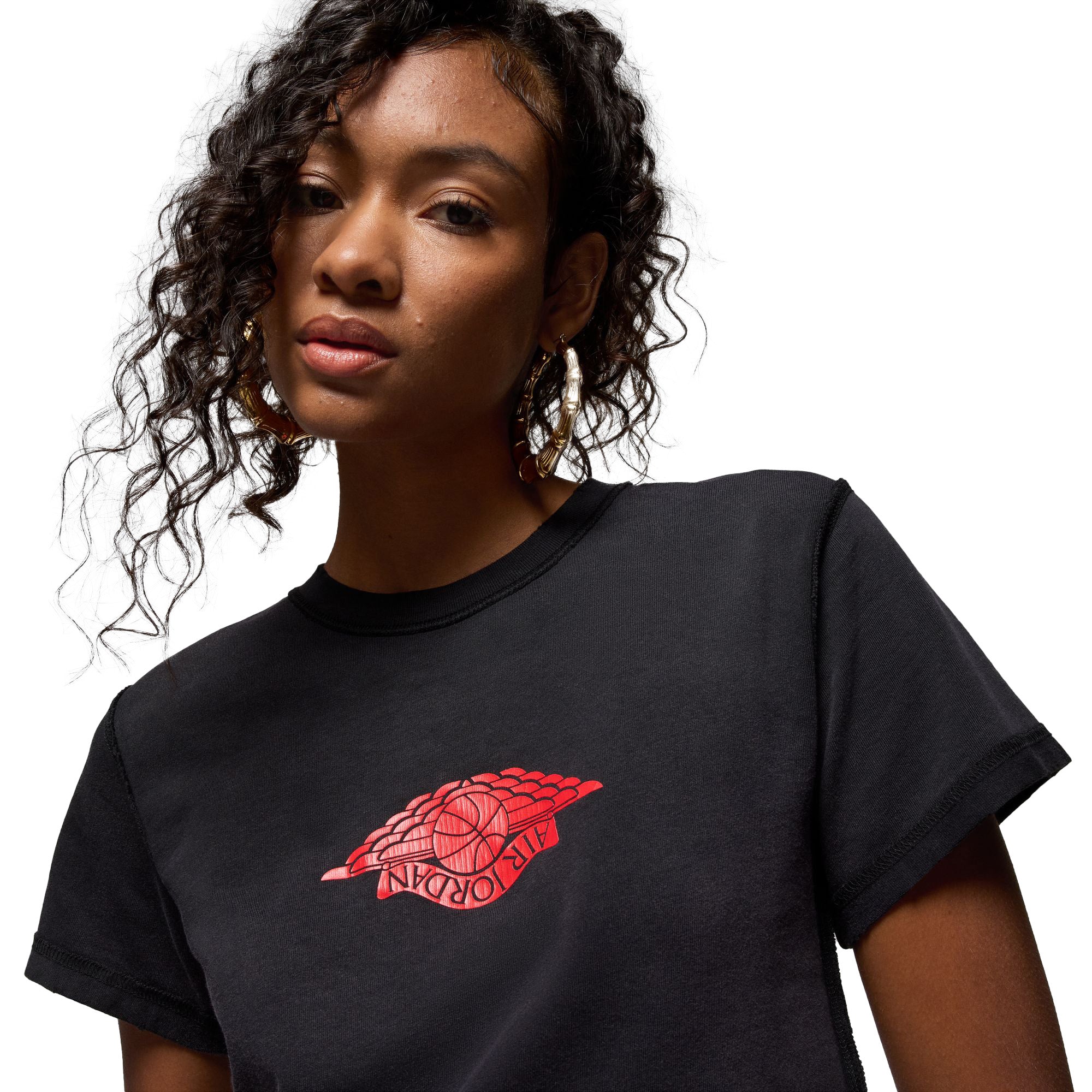 Womens Jordan Rare Air Tee 'Black' - ROOTED