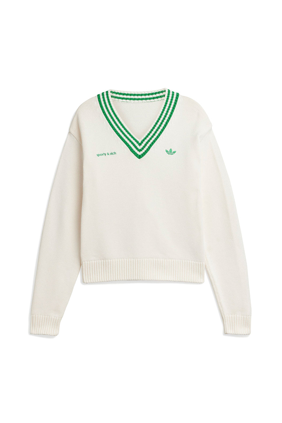 Womens adidas x Sporty & Rich Sweater 'Off White' - ROOTED